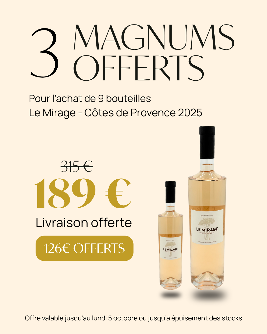 Le Mirage 2025 – 9 bouteilles + 3 Magnums offerts